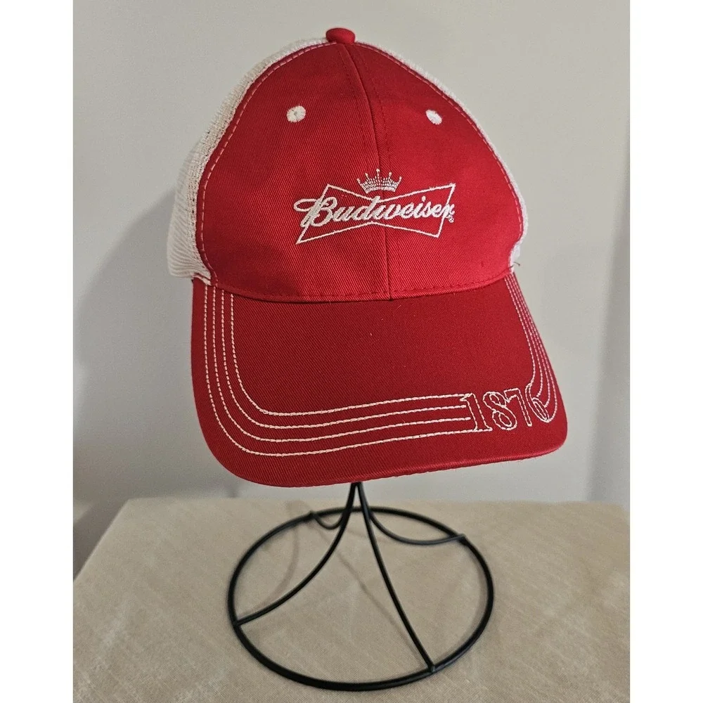 Budweiser Red And White Men's Trucker Cap